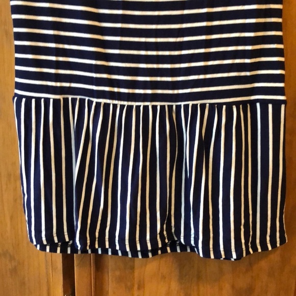 Maurice’s Navy & White Stripe Open Back Peplum Top - Picture 2 of 4